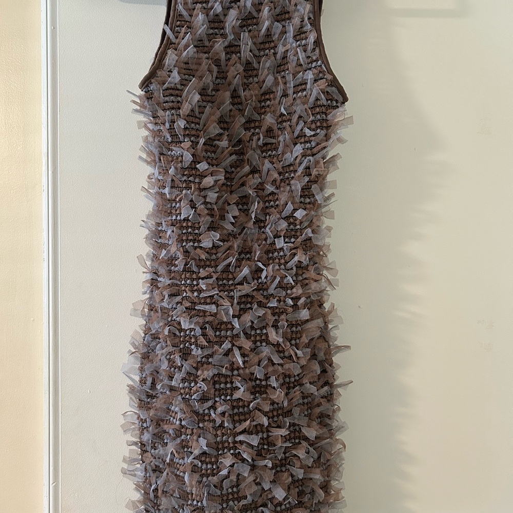 Nikeira London Brown Textured Knit Dress